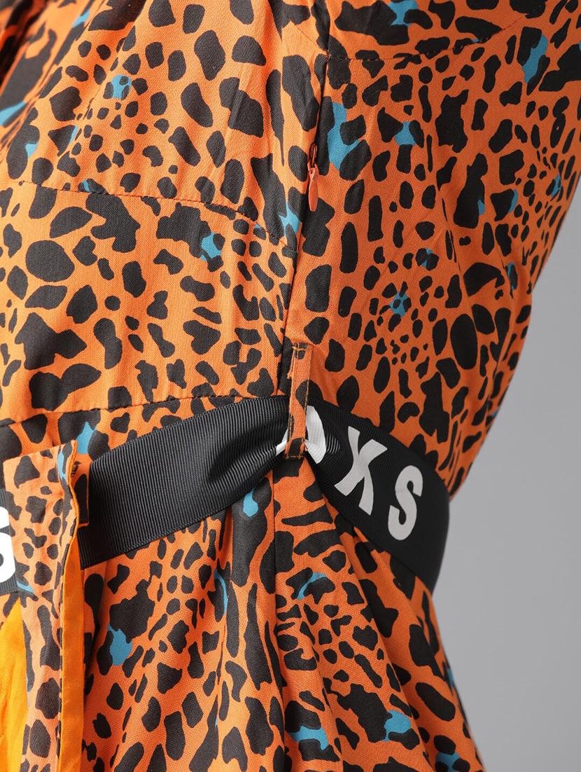 orange viscose maxi dress - 17434574 - Zoom Image - 4