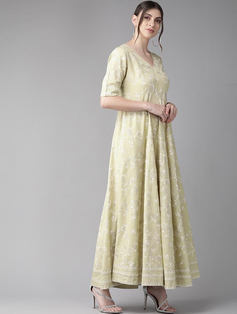 beige cotton maxi dress - 17434601 - Zoom Image - 2