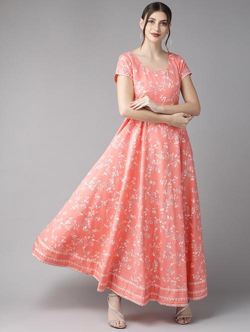 pink cotton maxi dress - 17434607 - Standard Image - 1