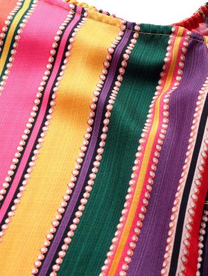 single shoulder striped maxi dress - 17434621 - Standard Image - 5