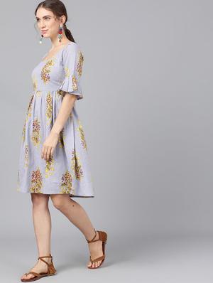 floral a-line dress - 17434638 - Standard Image - 2