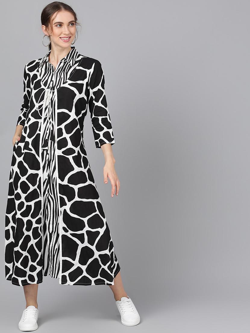 printed maxi dress with jacket - 17434639 - Zoom Image - 1