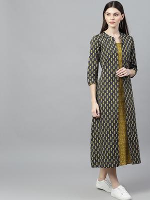 color block printed a-line dress - 17434663 - Standard Image - 3