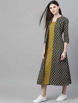 color block printed a-line dress - 17434663 - Standard Image - 4