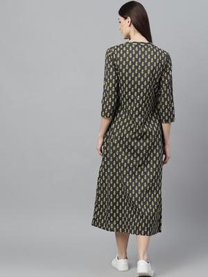 color block printed a-line dress - 17434663 - Standard Image - 5