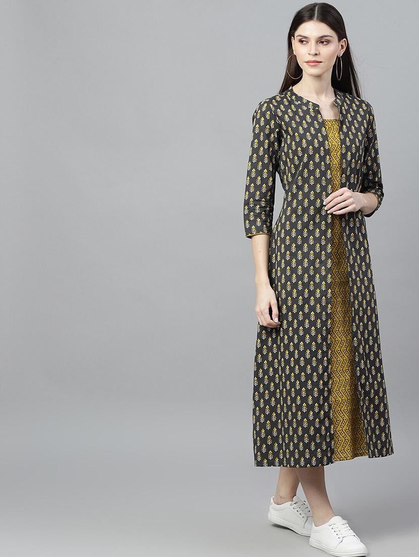 color block printed a-line dress - 17434663 - Zoom Image - 3