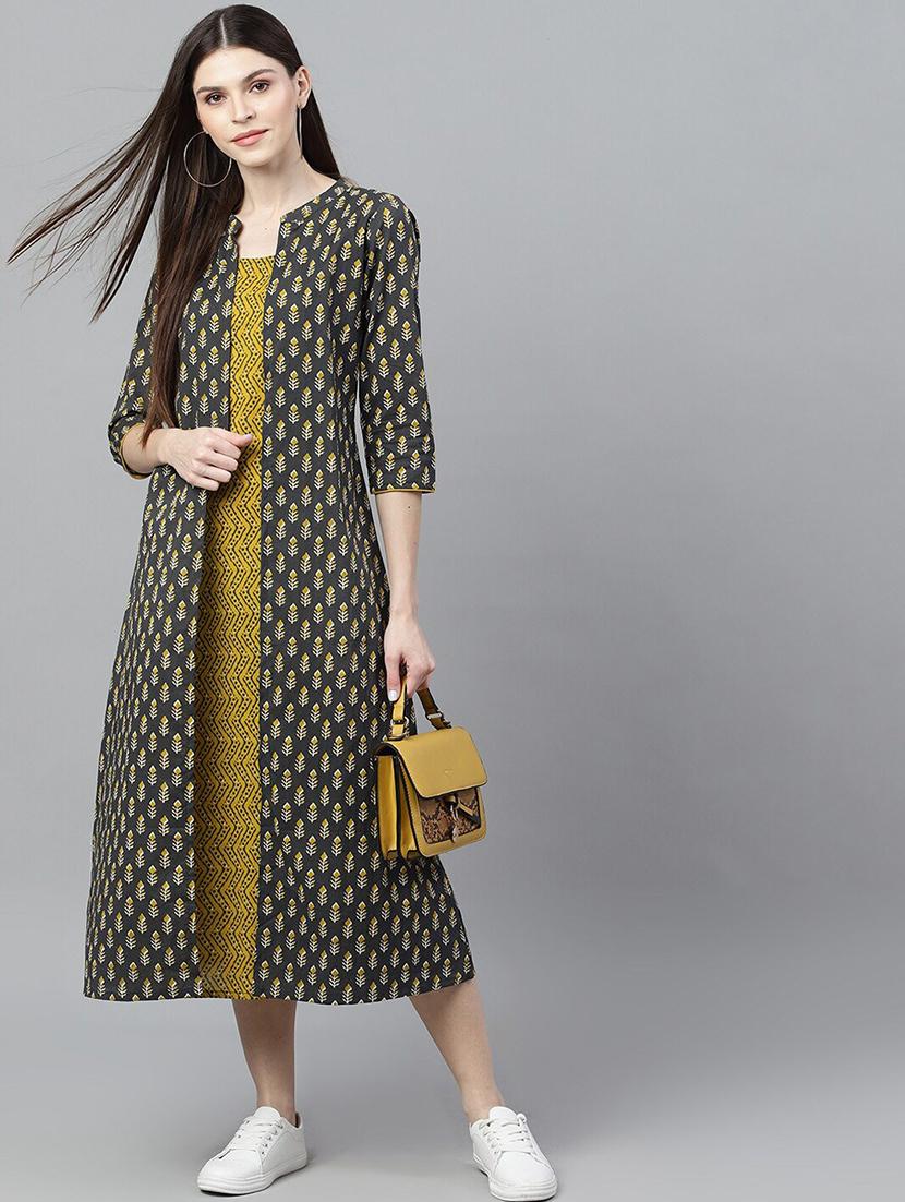 color block printed a-line dress - 17434663 - Zoom Image - 6