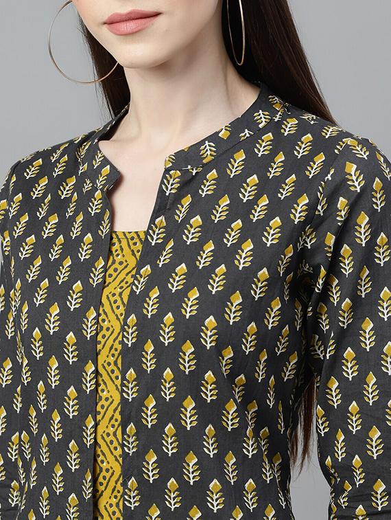 color block printed a-line dress - 17434663 - Zoom Image - 7