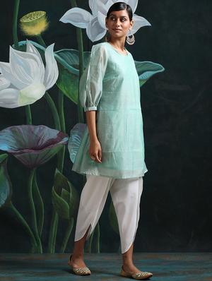 solid a-line kurta - 17434868 - Standard Image - 2