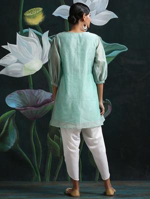 solid a-line kurta - 17434868 - Standard Image - 3