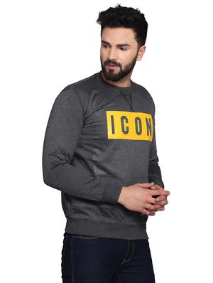 grey chest print sweatshirt - 17434999 - Standard Image - 2