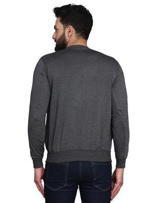 grey chest print sweatshirt - 17434999 - Standard Image - 3