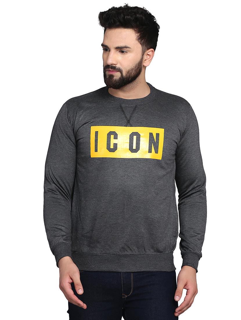 grey chest print sweatshirt - 17434999 - Zoom Image - 1