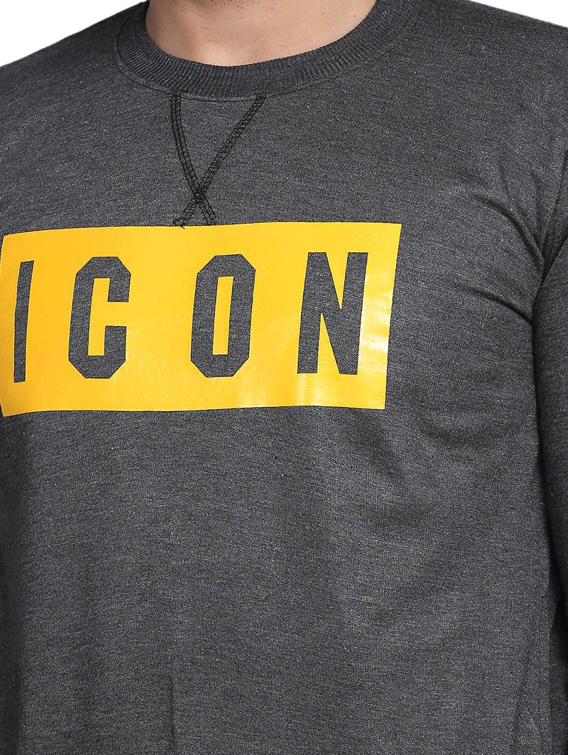 grey chest print sweatshirt - 17434999 - Zoom Image - 4