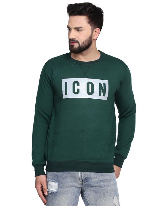 bottle green chest print sweatshirt - 17435000 - Standard Image - 1