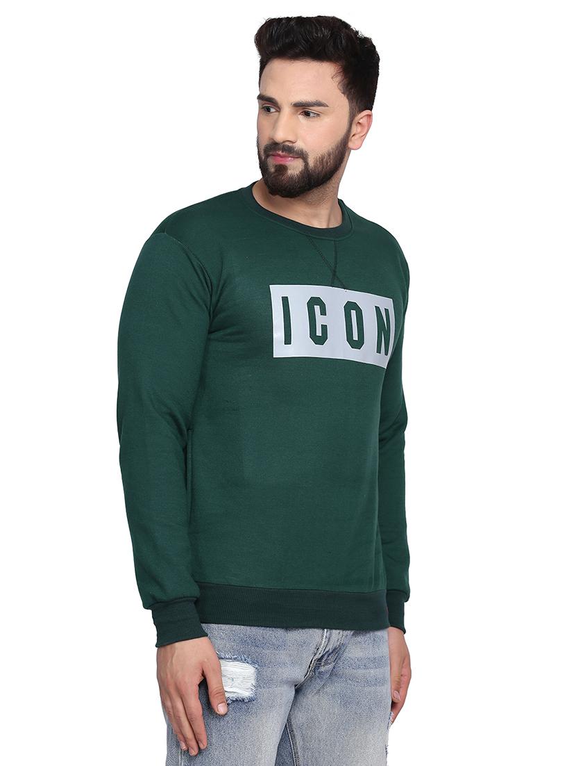 bottle green chest print sweatshirt - 17435000 - Zoom Image - 2