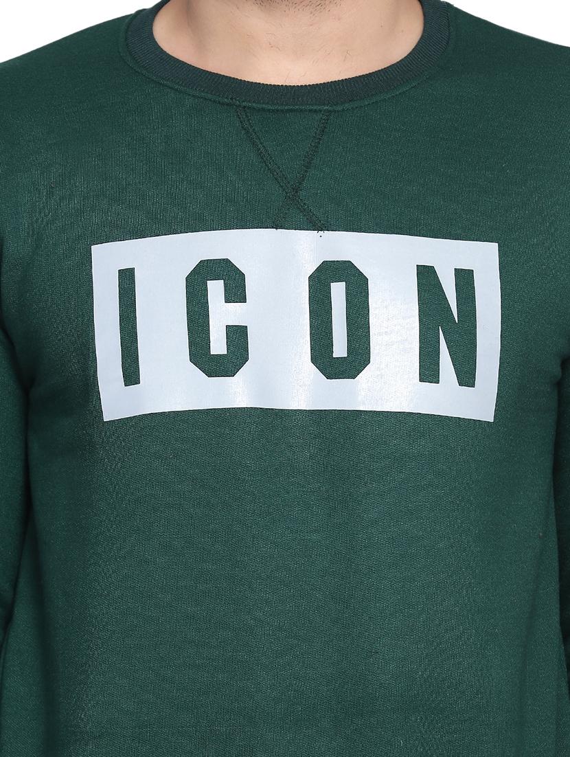 bottle green chest print sweatshirt - 17435000 - Zoom Image - 4