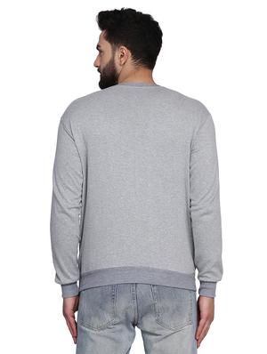 grey chest print sweatshirt - 17435001 - Standard Image - 3