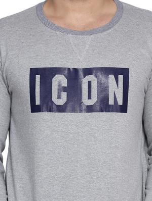 grey chest print sweatshirt - 17435001 - Standard Image - 4