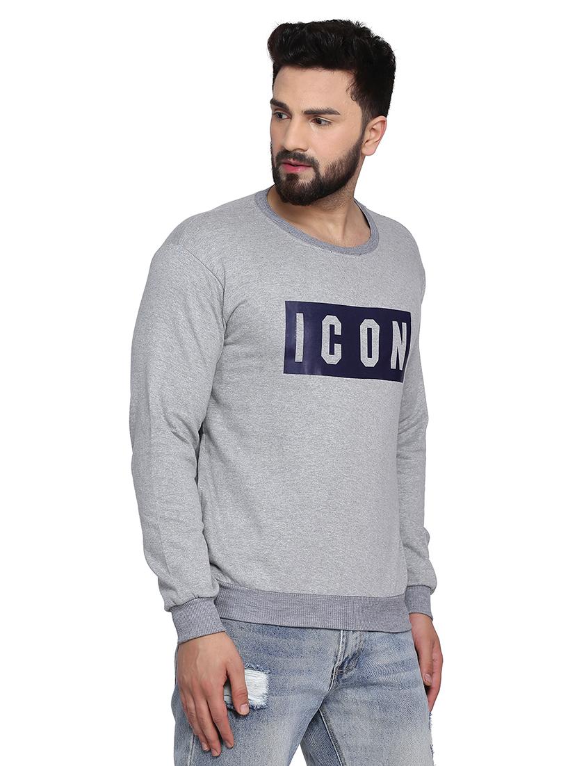 grey chest print sweatshirt - 17435001 - Zoom Image - 2