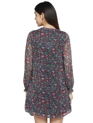 v neck floral a-line dress - 17435248 - Standard Image - 3