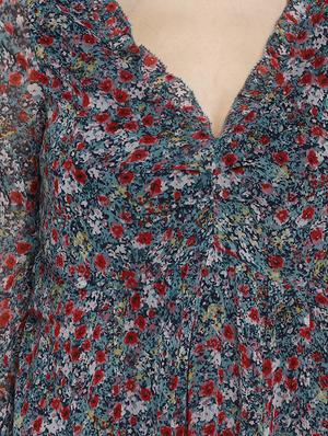 v neck floral a-line dress - 17435248 - Standard Image - 5
