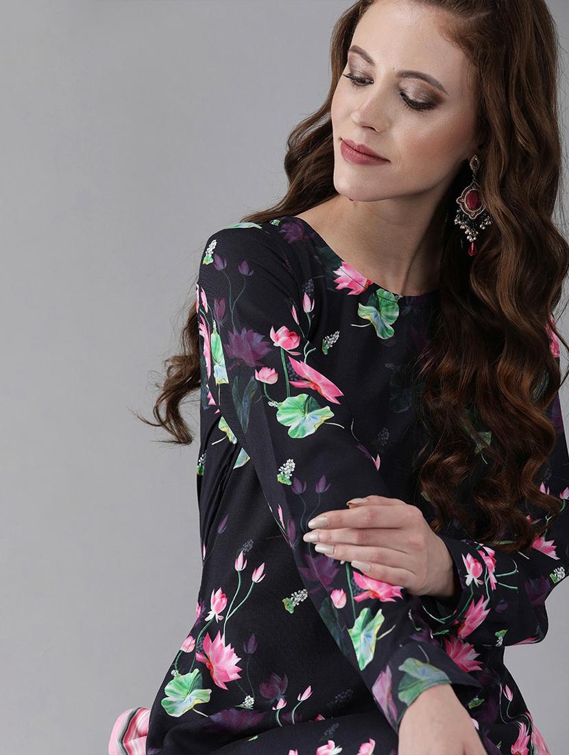 floral kurta palazzo set - 17435330 - Zoom Image - 4