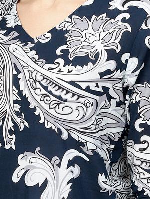 navy cotton kurta salwar set - 17435366 - Standard Image - 4