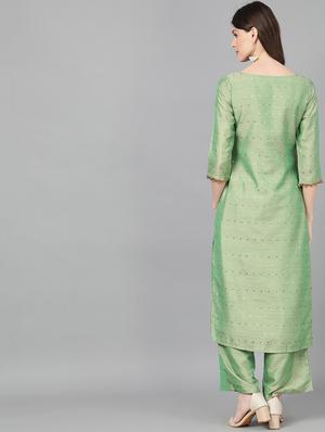 self design kurta palazzo set - 17435526 - Standard Image - 3
