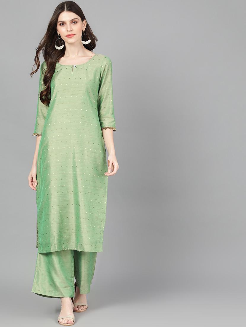 self design kurta palazzo set - 17435526 - Zoom Image - 1