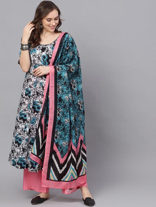 floral kurta palazzo set - 17435623 - Standard Image - 1