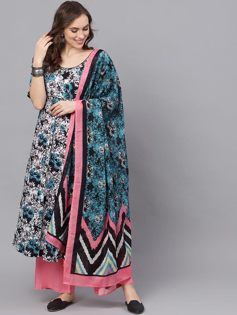 floral kurta palazzo set - 17435623 - Zoom Image - 1