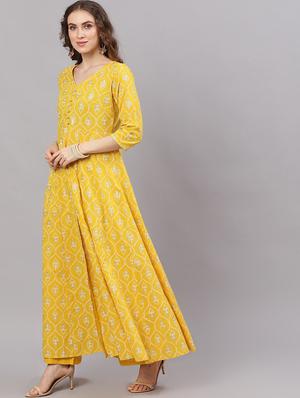 anarkali kurta pant set - 17435629 - Standard Image - 4
