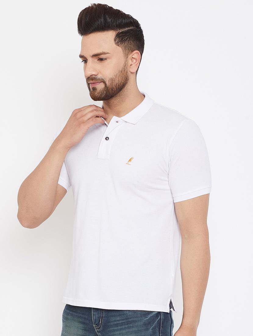 white solid polo t-shirt - 17435839 - Zoom Image - 2