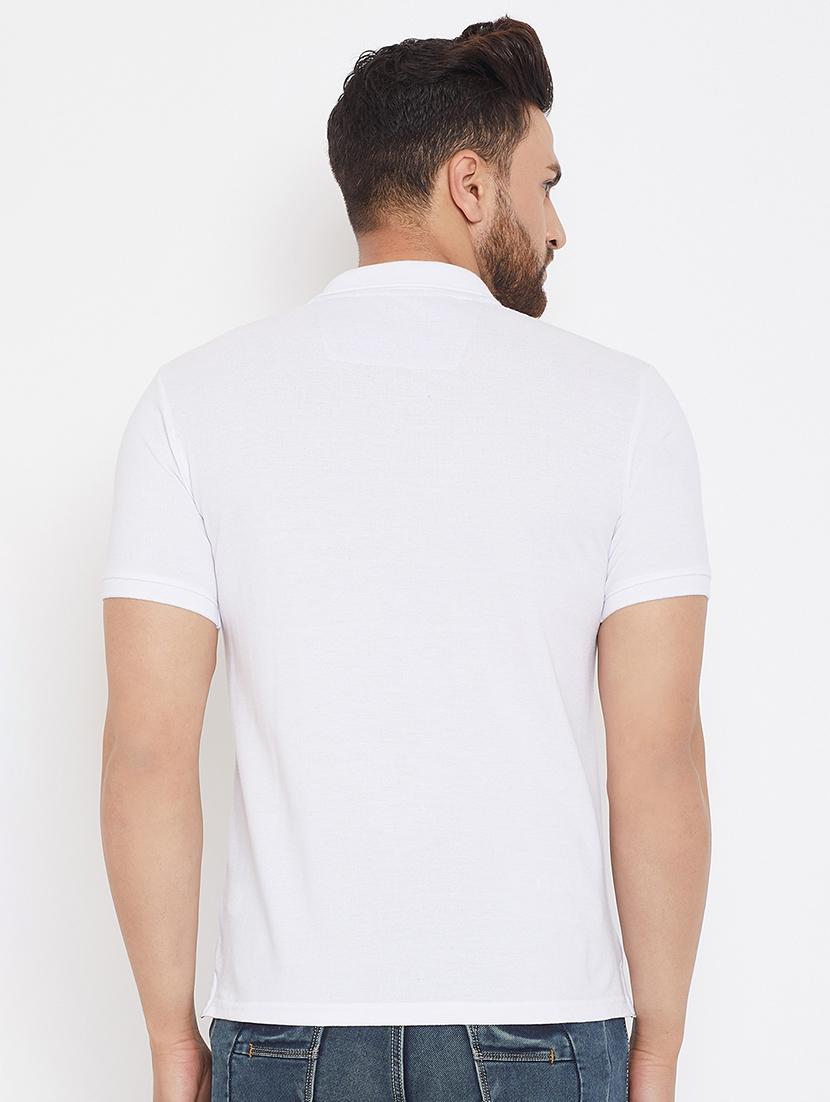 white solid polo t-shirt - 17435839 - Zoom Image - 3
