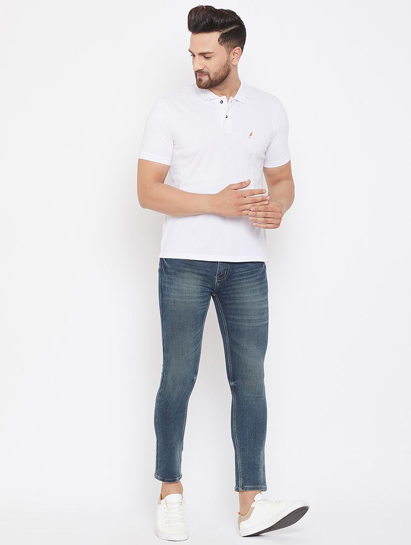 white solid polo t-shirt - 17435839 - Zoom Image - 4