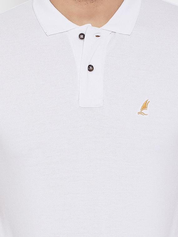 white solid polo t-shirt - 17435839 - Zoom Image - 5