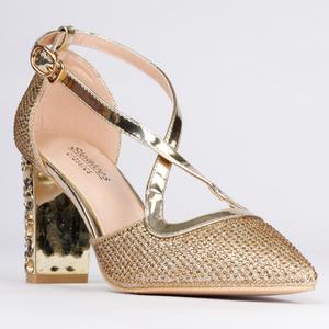 pointed toe heel with crystal look - 17435943 - Standard Image - 3