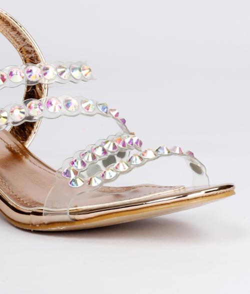 multi color embellishment heel sandal - 17435954 - Standard Image - 1