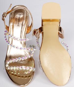 multi color embellishment heel sandal - 17435954 - Standard Image - 2