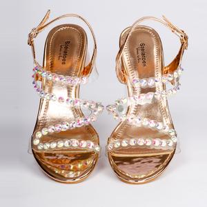 multi color embellishment heel sandal - 17435954 - Standard Image - 3