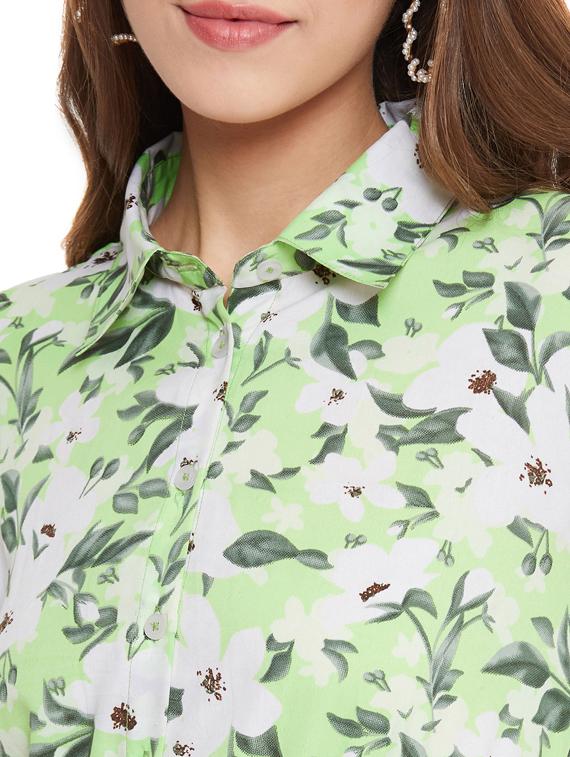 long sleeved floral shirt dress - 17435980 - Zoom Image - 5