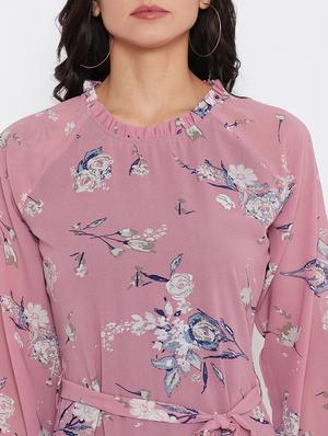 tie front floral a-line dress - 17435985 - Standard Image - 6