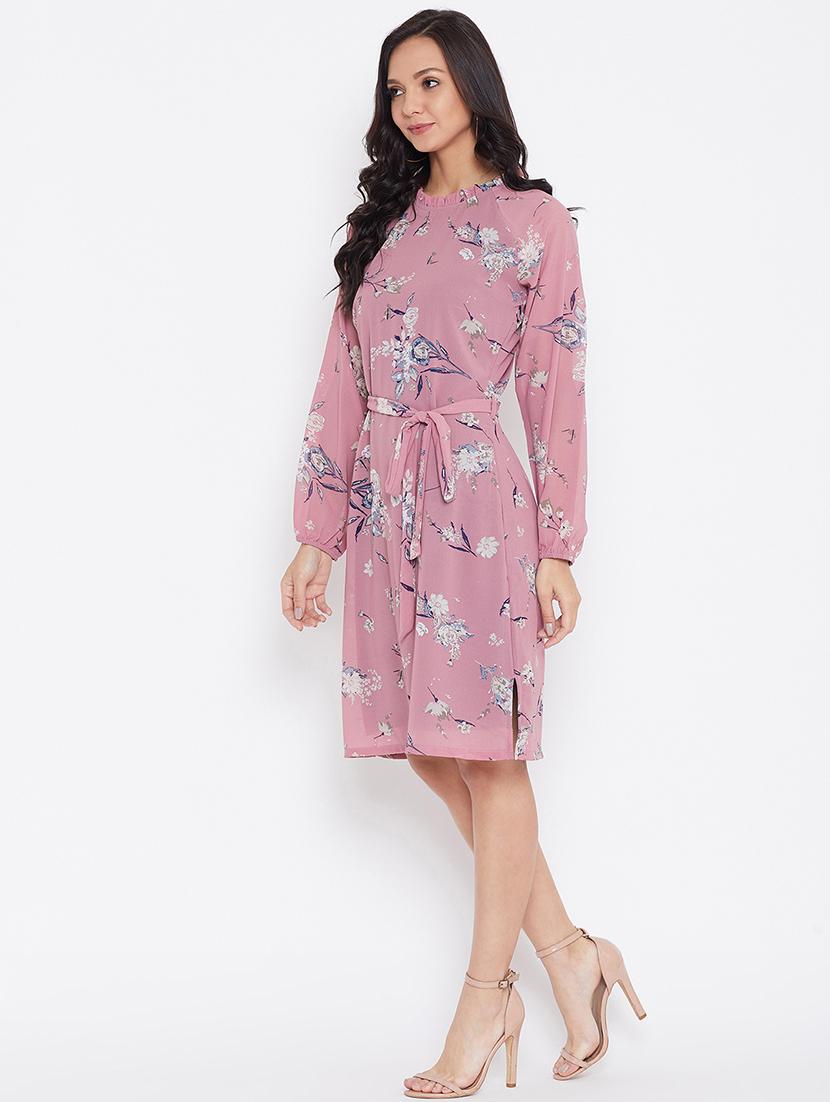 tie front floral a-line dress - 17435985 - Zoom Image - 2