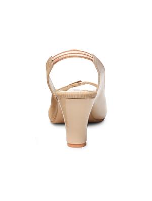 beige pu slip on sandals - 17436015 - Standard Image - 3