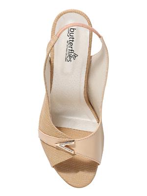 beige pu slip on sandals - 17436015 - Standard Image - 4