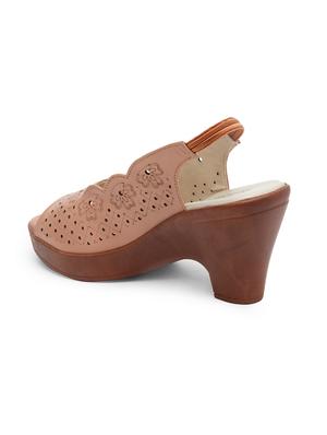 beige pu slip on sandals - 17436036 - Standard Image - 3