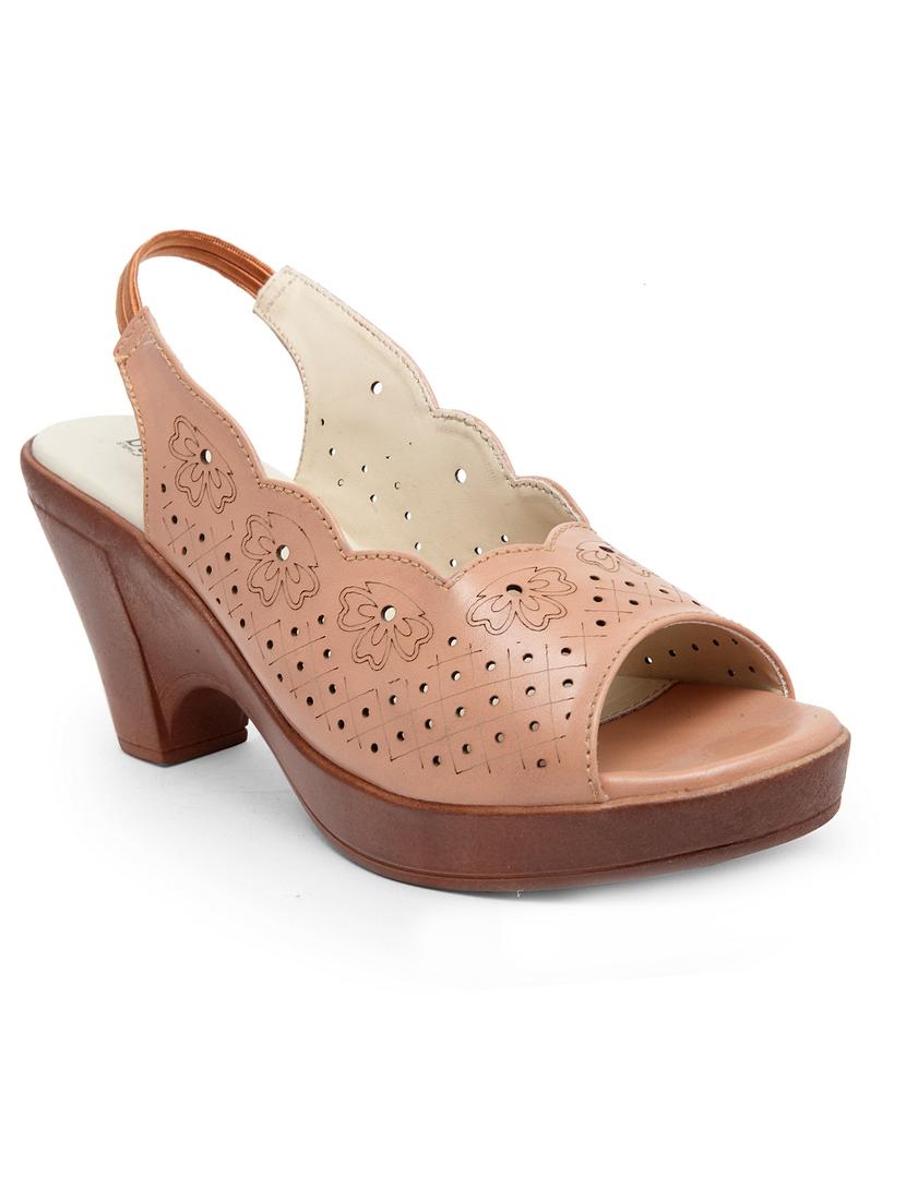 beige pu slip on sandals - 17436036 - Zoom Image - 1