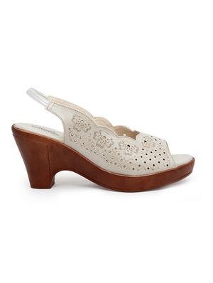 white pu slip on sandals - 17436037 - Standard Image - 2