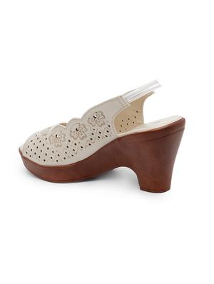 white pu slip on sandals - 17436037 - Standard Image - 3